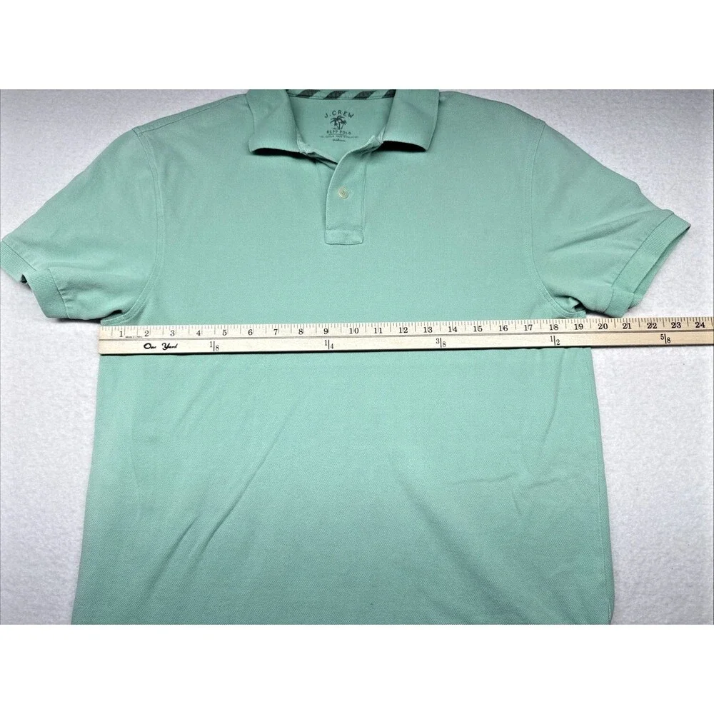 J.Crew Repp Men's Medium Mint Green Cotton Polo Shirt Short Sleeve Classic